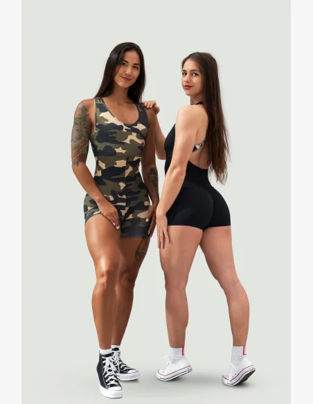 NEBBIA Športový overal krátky 5″ GYM RAT čierny