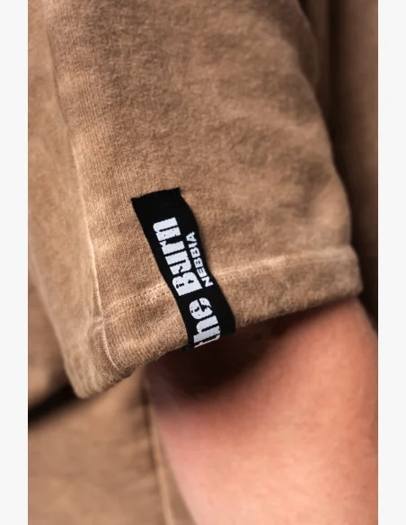NEBBIA Washed-off oversized košeľa 90s THROWBACK svetlo hnedá