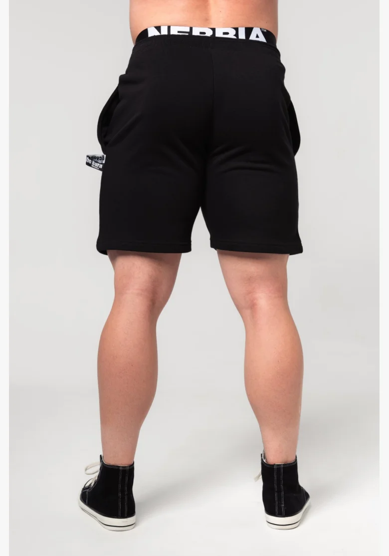 NEBBIA Teplákové kraťasy GYM BRO čierne