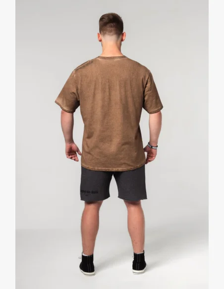 NEBBIA Umyté oversized tričko HERITAGE hnedé