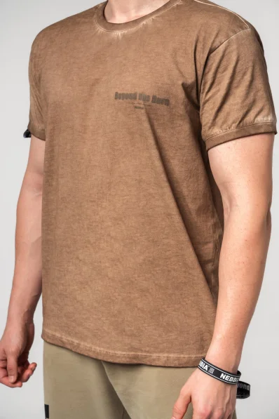 NEBBIA • NEBBIA Oprané bavlnené tričko MAX OUT hnedé • Nebshop.sk 2