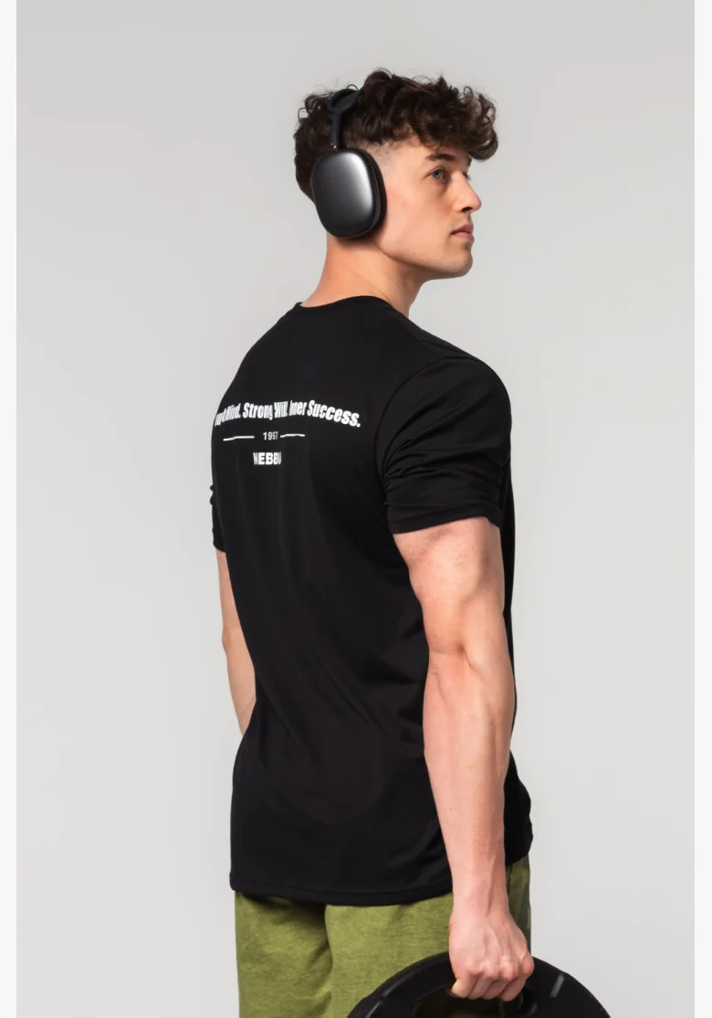 NEBBIA Muscle fit tričko FLEXIN' čierne