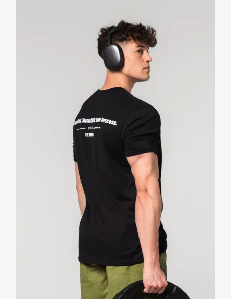NEBBIA Muscle fit tričko FLEXIN' čierne