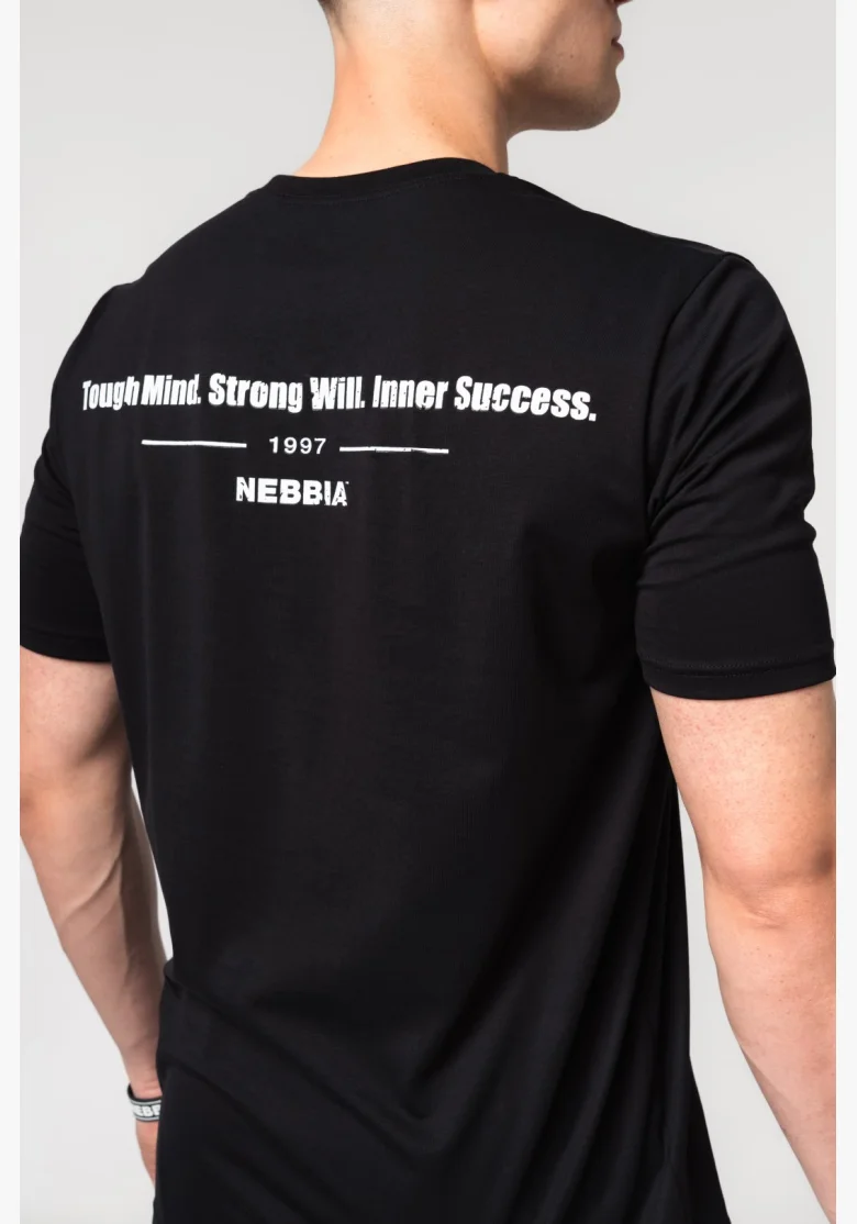 NEBBIA Muscle fit tričko FLEXIN' čierne