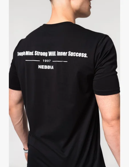 NEBBIA Muscle fit tričko FLEXIN' čierne