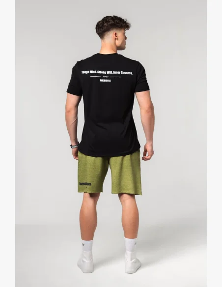 NEBBIA Muscle fit tričko FLEXIN' čierne
