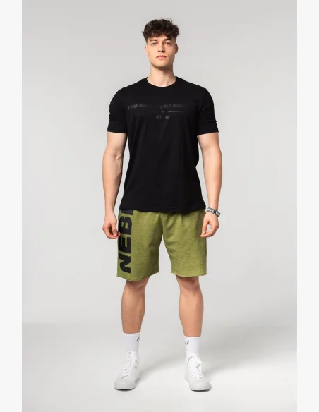 NEBBIA Muscle fit tričko FLEXIN' čierne