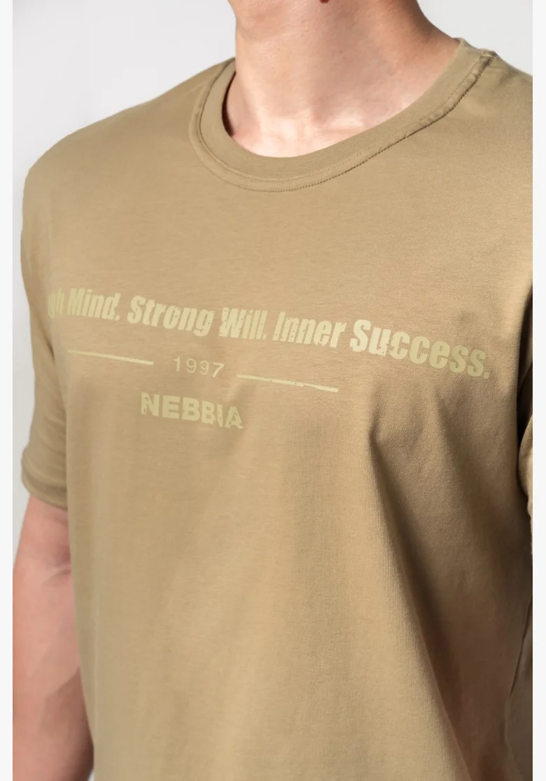 NEBBIA Muscle fit tričko FLEXIN' zelené
