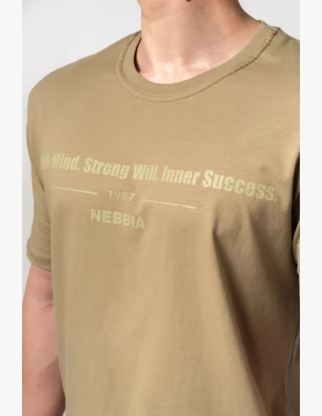 NEBBIA Muscle fit tričko FLEXIN' zelené