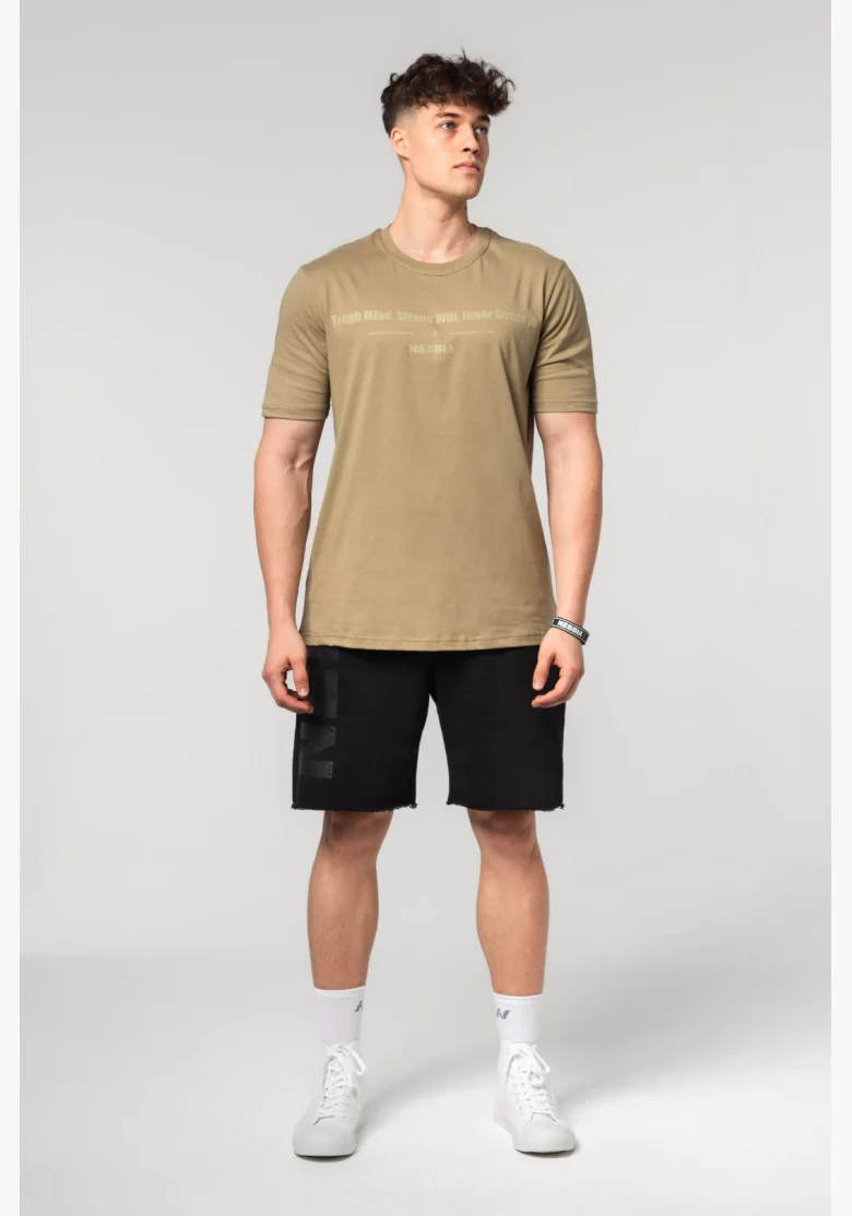 NEBBIA Muscle fit tričko FLEXIN' zelené