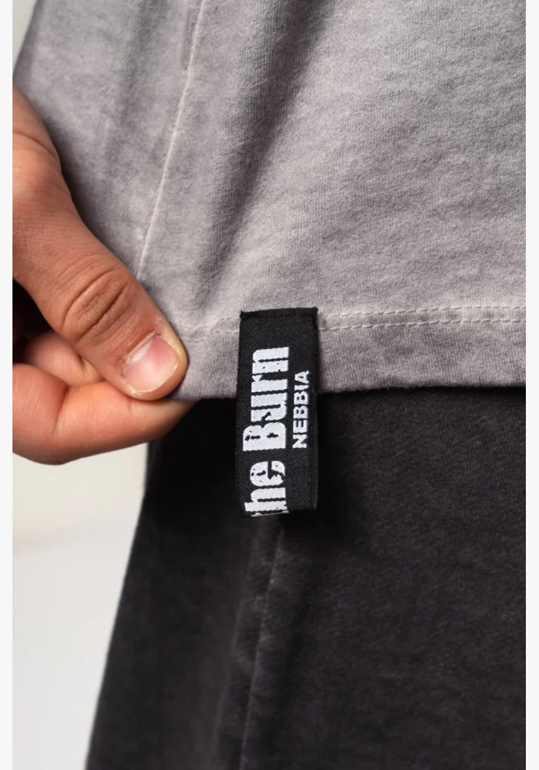NEBBIA Oprané oversized tričko MAX OUT šedé