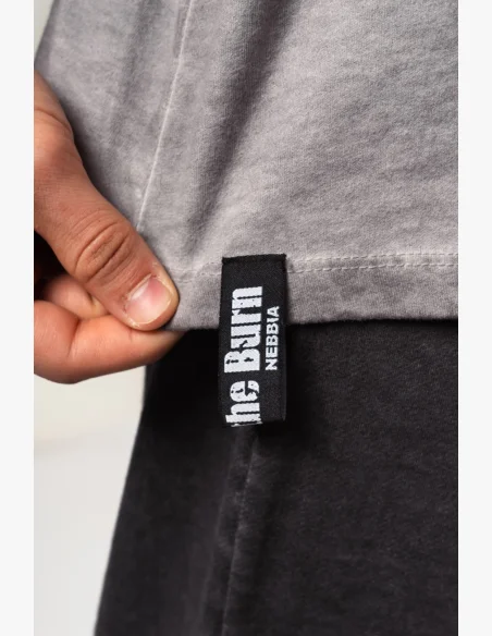 NEBBIA Oprané oversized tričko MAX OUT šedé