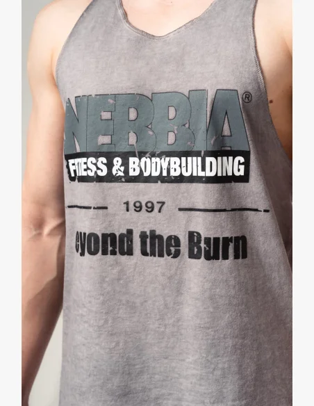 NEBBIA Oprané oversized tričko MAX OUT šedé
