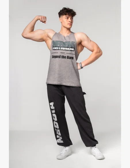 NEBBIA Oprané oversized tričko MAX OUT šedé