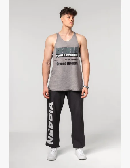 NEBBIA Oprané oversized tričko MAX OUT šedé