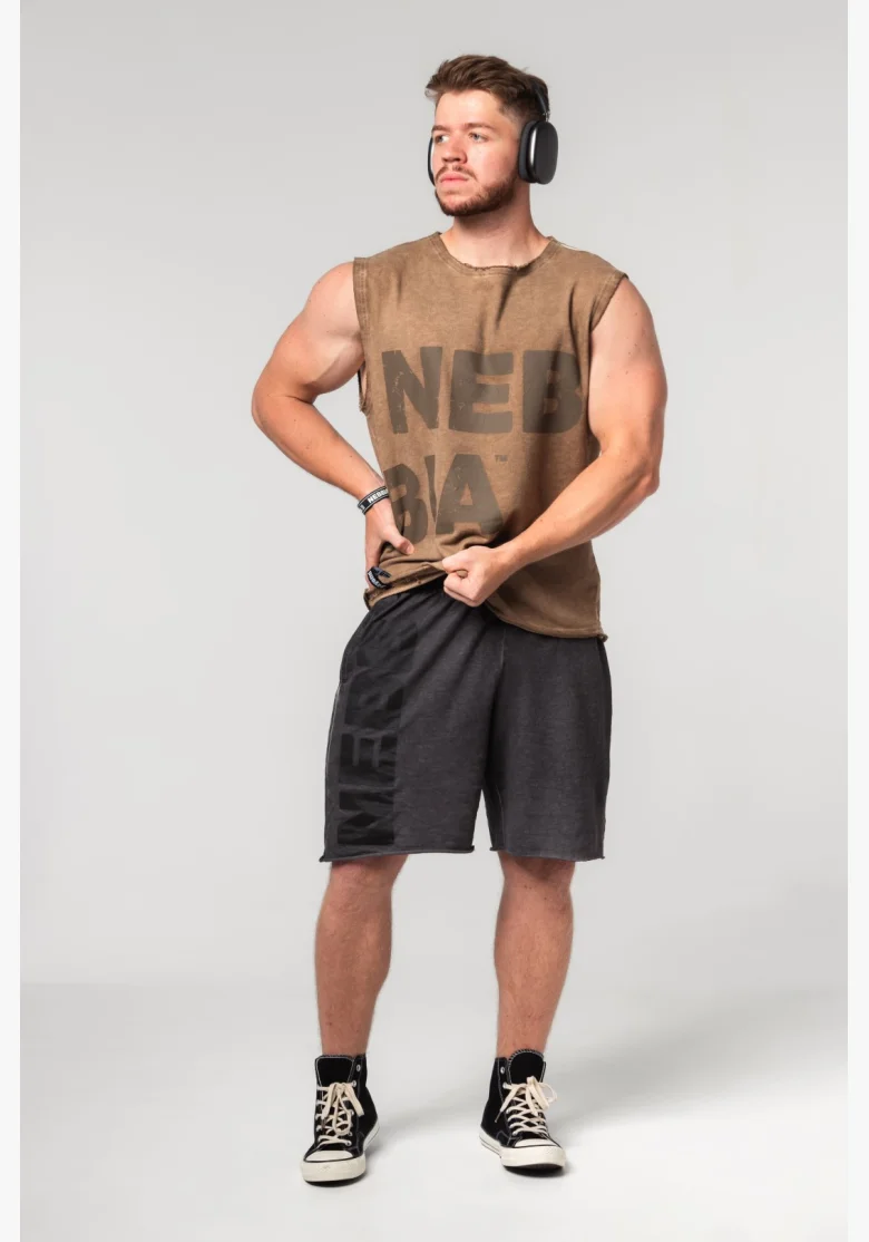 NEBBIA Opraná mikina bez rukávov BEASTIN' hnedá