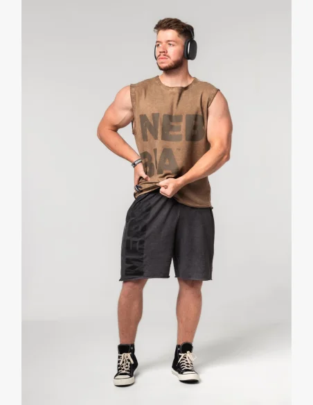 NEBBIA Opraná mikina bez rukávov BEASTIN' hnedá