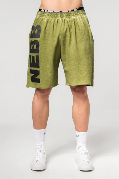 NEBBIA • NEBBIA Umývané teplákové šortky NO BS zelené • Nebshop.sk