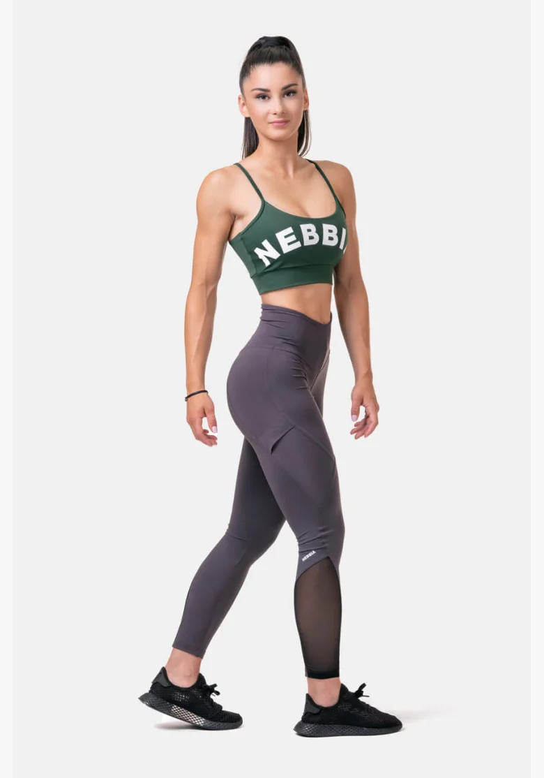 NEBBIA Fit & Smart legíny s vysokým pásom marron