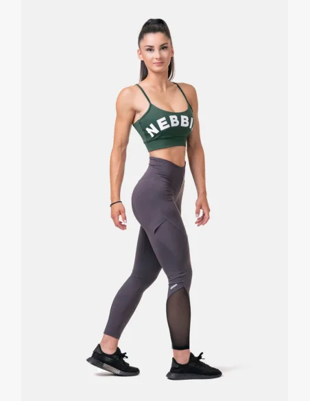 NEBBIA Fit & Smart legíny s vysokým pásom marron