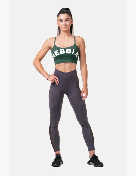 NEBBIA Fit & Smart legíny s vysokým pásom marron