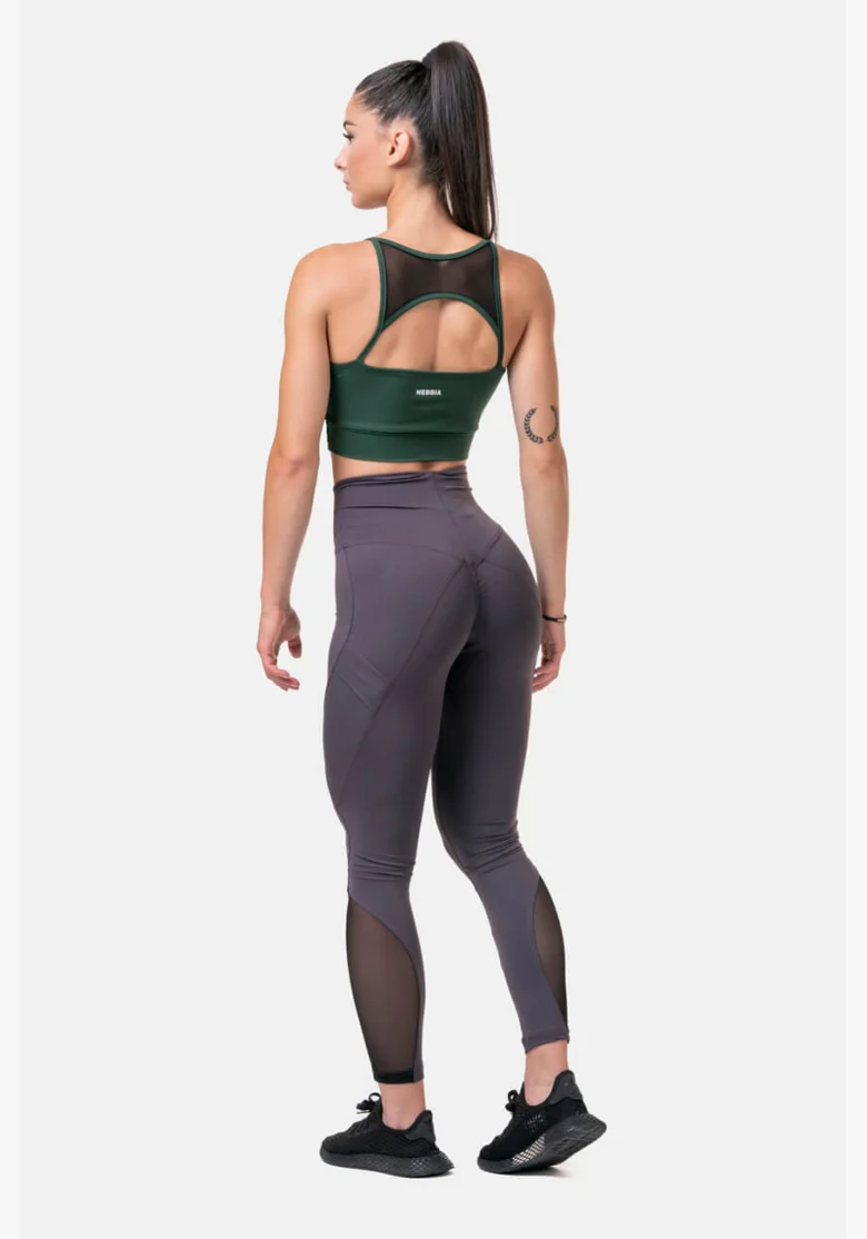 NEBBIA Fit & Smart legíny s vysokým pásom marron