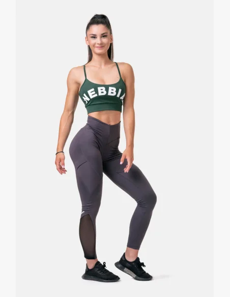 NEBBIA Fit & Smart legíny s vysokým pásom marron