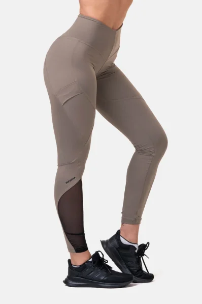 NEBBIA Lifting Effect Bubble Butt legíny s vysokým pásom béžová