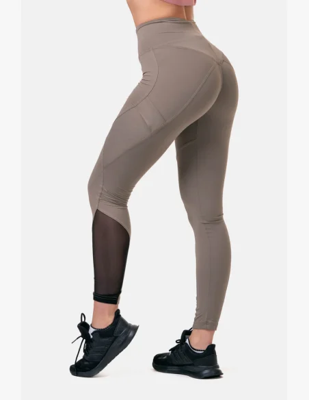 NEBBIA Fit & Smart legíny s vysokým pásom mocha