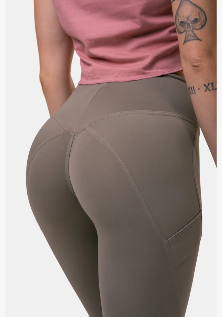NEBBIA Fit & Smart legíny s vysokým pásom mocha