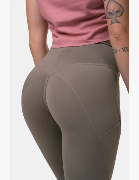 NEBBIA Fit & Smart legíny s vysokým pásom mocha