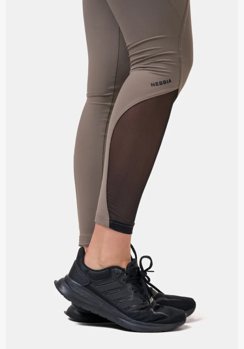 NEBBIA Fit & Smart legíny s vysokým pásom mocha