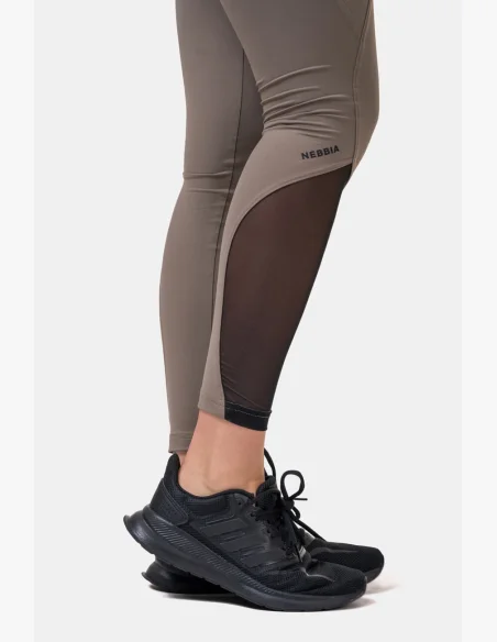 NEBBIA Fit & Smart legíny s vysokým pásom mocha
