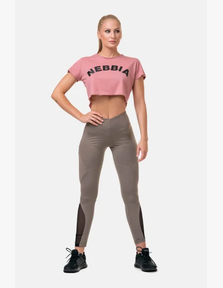 NEBBIA Fit & Smart legíny s vysokým pásom mocha