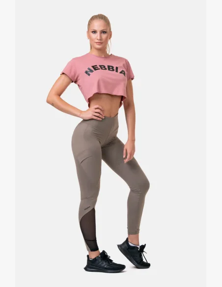 NEBBIA Fit & Smart legíny s vysokým pásom mocha
