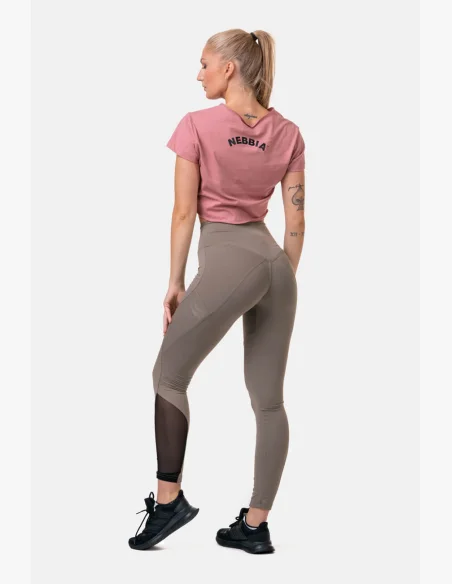 NEBBIA Fit & Smart legíny s vysokým pásom mocha