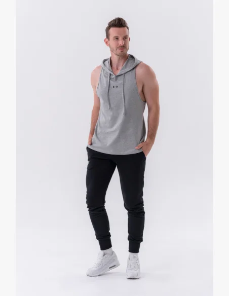 NEBBIA Fitness tielko s kapucňou šedé