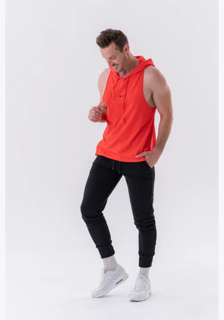 NEBBIA Fitness tielko s kapucňou červené