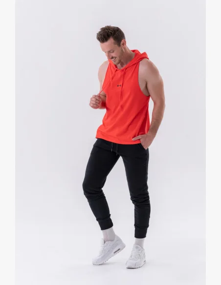 NEBBIA Fitness tielko s kapucňou červené