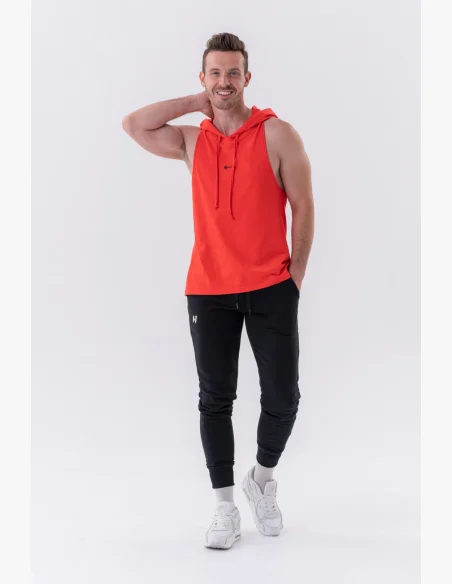 NEBBIA Fitness tielko s kapucňou červené