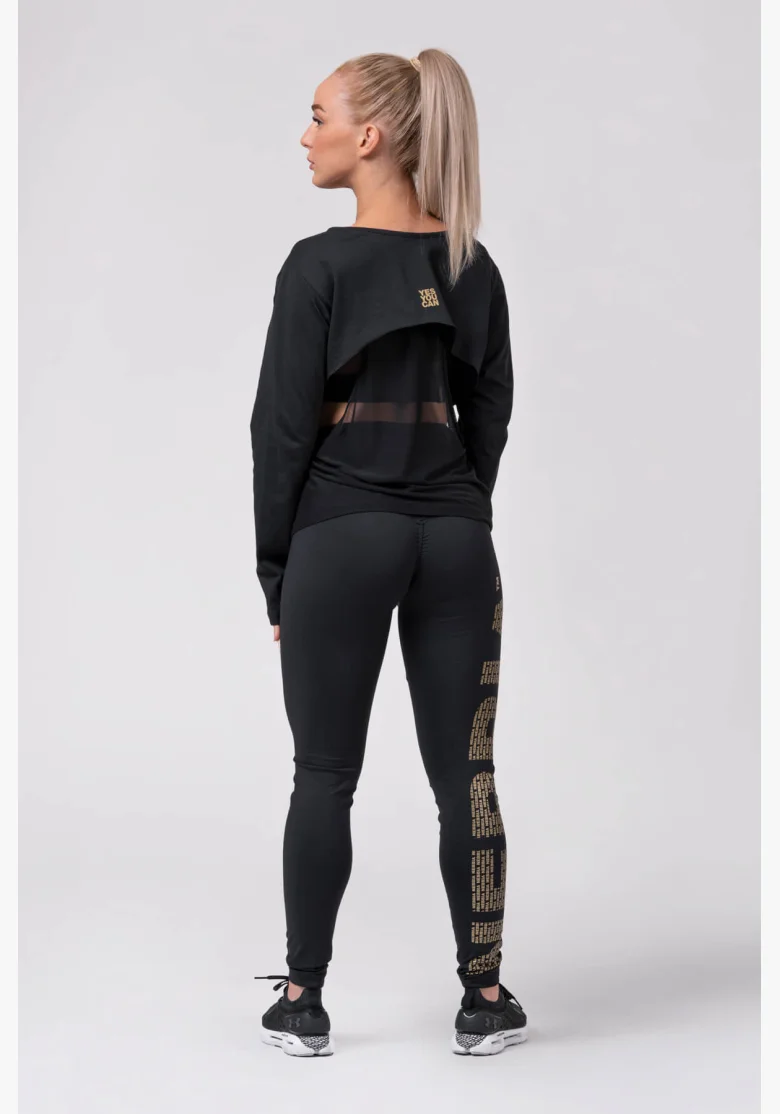 NEBBIA Gold Print Legíny čierna