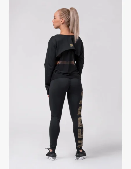 NEBBIA Gold Print Legíny čierna