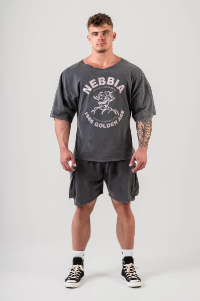 NEBBIA • NEBBIA Washed bavlnený rag top GOLDEN AGE čierny • Nebshop.sk 2
