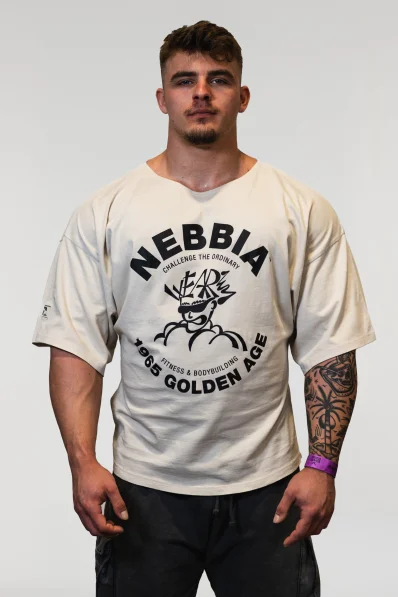 NEBBIA • NEBBIA Washed bavlnený rag top GOLDEN AGE šedé • Nebshop.sk