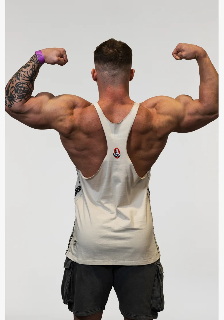 NEBBIA Washed muscle back stringer GOLDEN AGE šedé