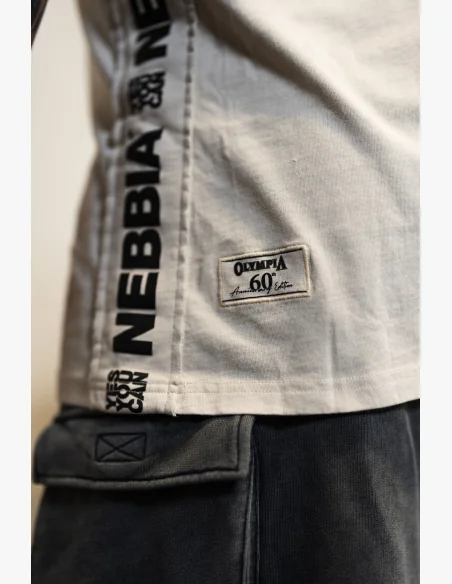 NEBBIA Washed muscle back stringer GOLDEN AGE šedé