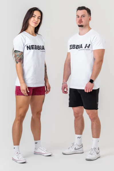 NEBBIA • NEBBIA GYM ESSENTIALS tričko biele • Nebshop.sk