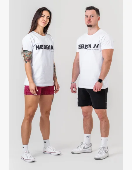 NEBBIA GYM ESSENTIALS tričko biele