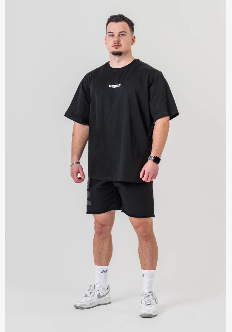NEBBIA GYM ESSENTIALS Oversized tričko čierne
