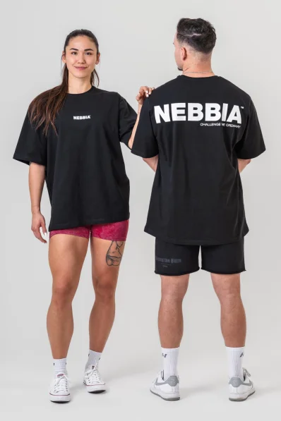 NEBBIA • NEBBIA GYM ESSENTIALS Oversized tričko čierne • Nebshop.sk